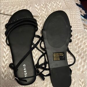 Torrid Black Minimalist Sandals size 11 ww